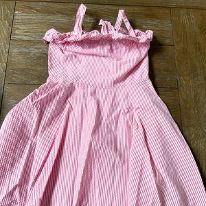 Polo Pink Seersucker Dress - Size 7